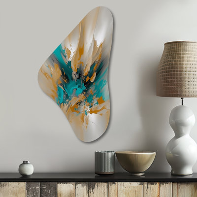 Heidi - Abstract Marble Boomerang Shape Assymterical Metal Wall Art