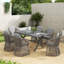 Ensemble repas d'extérieur 7 pièces avec table extensible 7 pièces-198633911