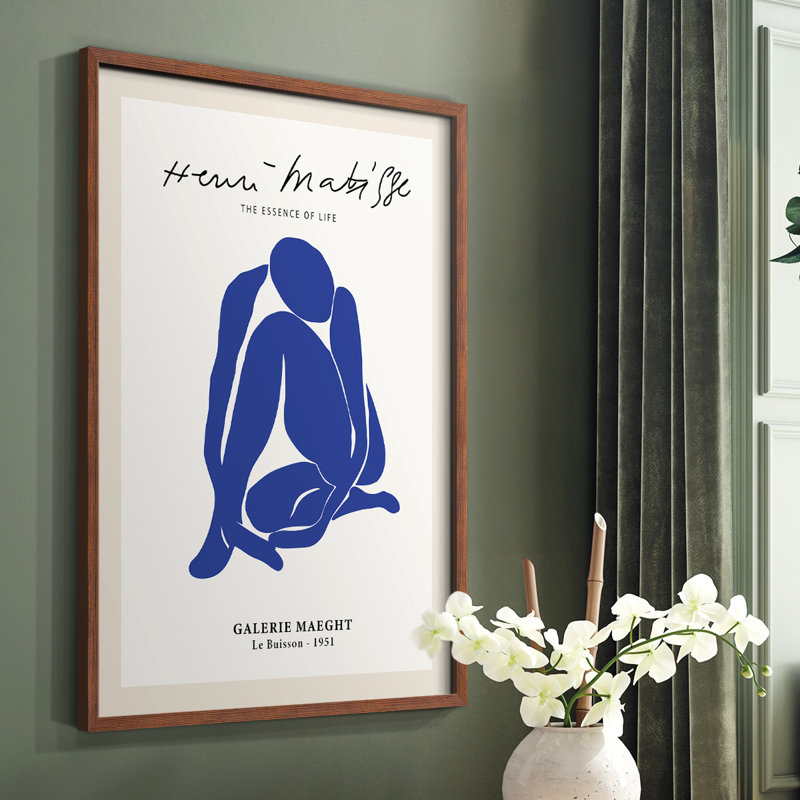 Matisse CXVI, reproduction encadrée - bois massif, H 10 po x l 8 po, Brun