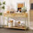 Retro Entryway Console Table With Two Drawers - Striking Geometric Design Hallway-984398052