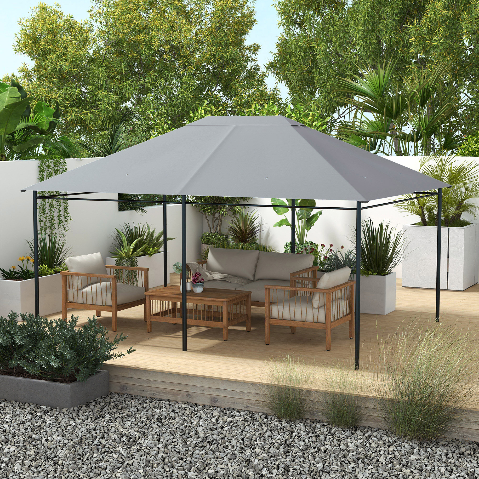 Arlmont Co Gazebo Canopy Replacement Outdoor Gazebo Cover Top Roof Gazebo Canopy Replacement%2C Outdoor Gazebo Cover Top Roof Replacement
