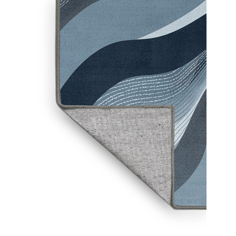 Tapis gris élégant et lavable à la machine Parkchester, 5 x 7