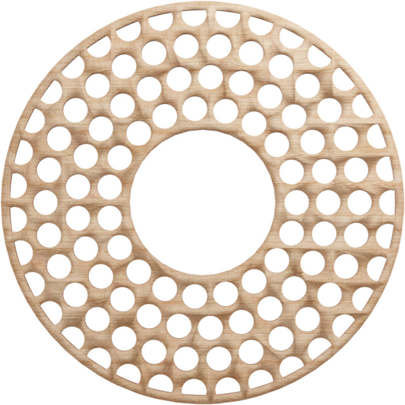 Médaillon de plafond en bois Fink, Aulne, H 20 po x l 20 po x P 0,25 po