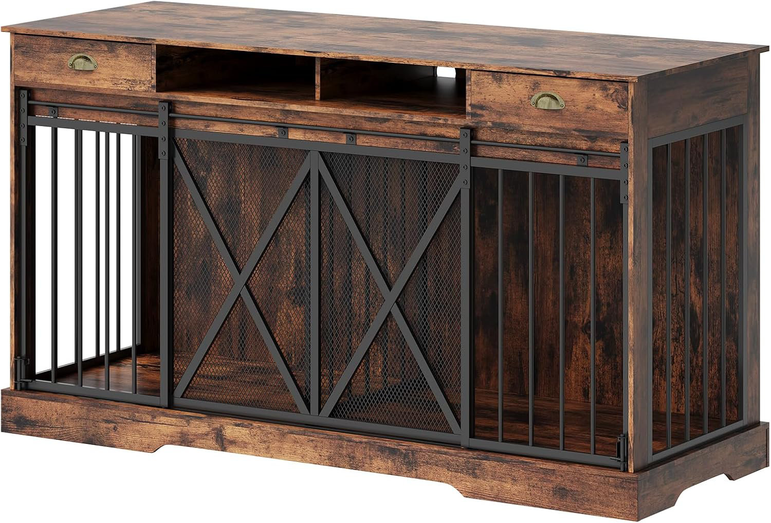 View of Tucker Murphy Pet™ 63'' Wooden Double Dog Crate with Removable Divider ...