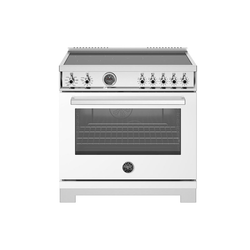 Professional Series Induction Range 36" - 5 Heating Zones + Cast-iron Griddle - Self-clean Oven, White Gloss