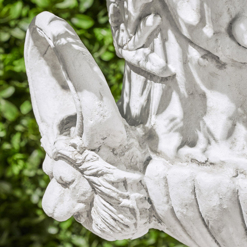 Jardinière urne de jardin - blanc antique, béton léger, pour toutes sortes de plantes, caractéristique de drainage Profondeur x largeur 28,7 hauteur, 31,32 lb d'apparence