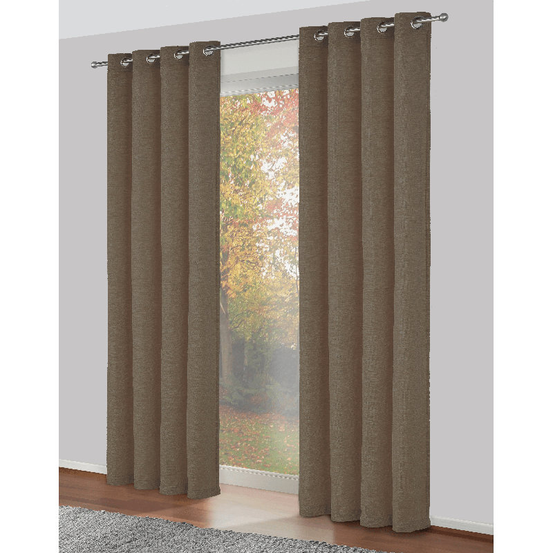 Breedlove Eyelet Room Darkening Single Curtain, 270cm Width x 245cm Drop, Brown