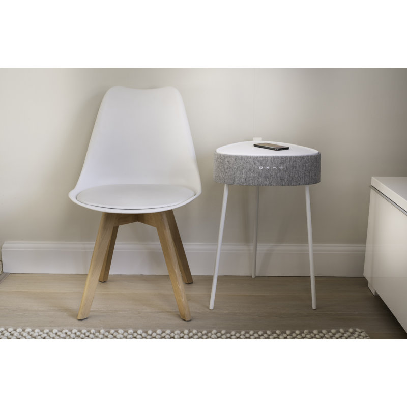Valez Tray Top End Table with Built-In Outlets, White