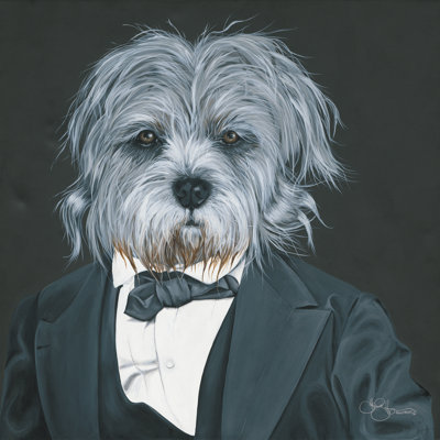 Chien en costume - Peinture