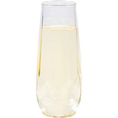 Creative Converting Clear Plastic Champagne Glasses, 16/Pack