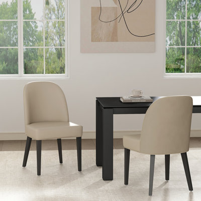Hillman Wood Upholstered Dining Chair In Sand - Set Of 2