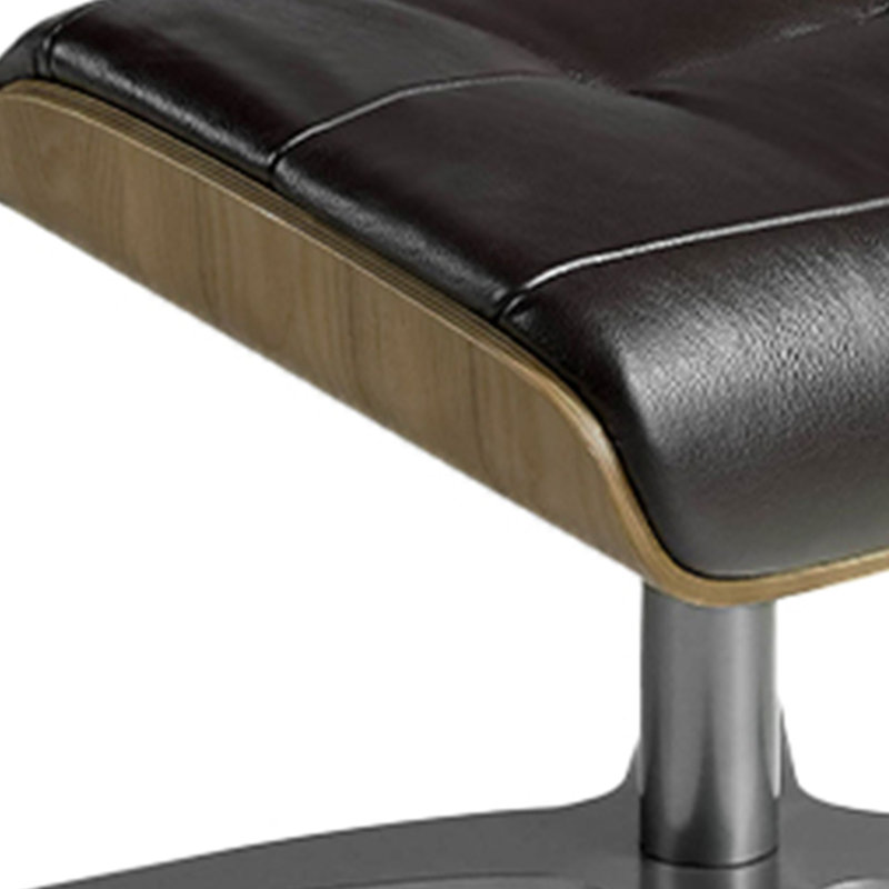 52cm Wide No Pattern Footstool Ottoman, Chocolate