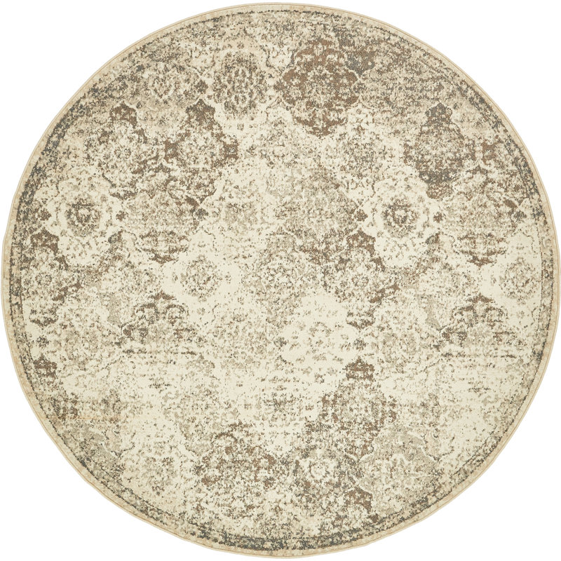 Levi Floral Indoor Rug, Round 8'