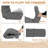Outdoor Replacement Cushion Set  4.7" Thick High Back Seat / Back Cushions with Ties, Buckle (Set of 2)-2085944024