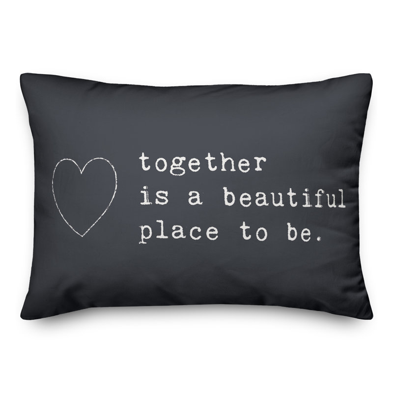 Coussin intérieur / extérieur Together Favorite Place To Be, H 14 po x l 20 po, Rectangle