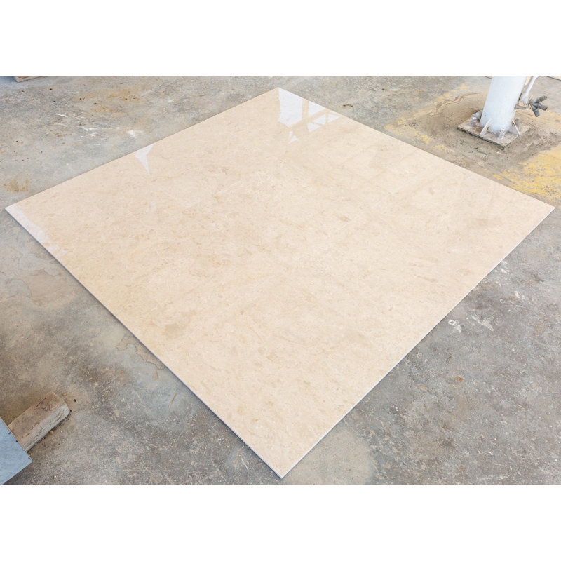 Beige Marble Polished Marble Look Wall & Floor Tile, 24"W x 24"L