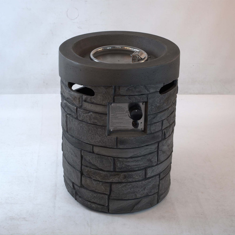 32000 BTU, CSA Certification Diameter 20 Inch Round Outdoor Gas Fire Pit,Contain 2.5Kg Lava Stone And Rainproof Cover,Magnesium Oxide Cultured Stone Surface Finished,More Suitable For Outdoor Garden