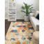 Tapis abstrait beige / bleu / orange -1515138603
