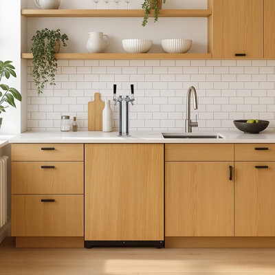 Infinity Series Dual Tap Panel-ready Ada Kegerator With Left Hinge Overlay Door