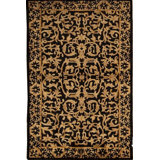 Hand-Knotted High-Quality Black and Gold Area Rug