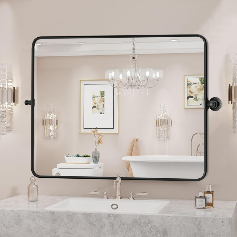 Miroir mural, Horizontale, 30 po x 40 po, Noir