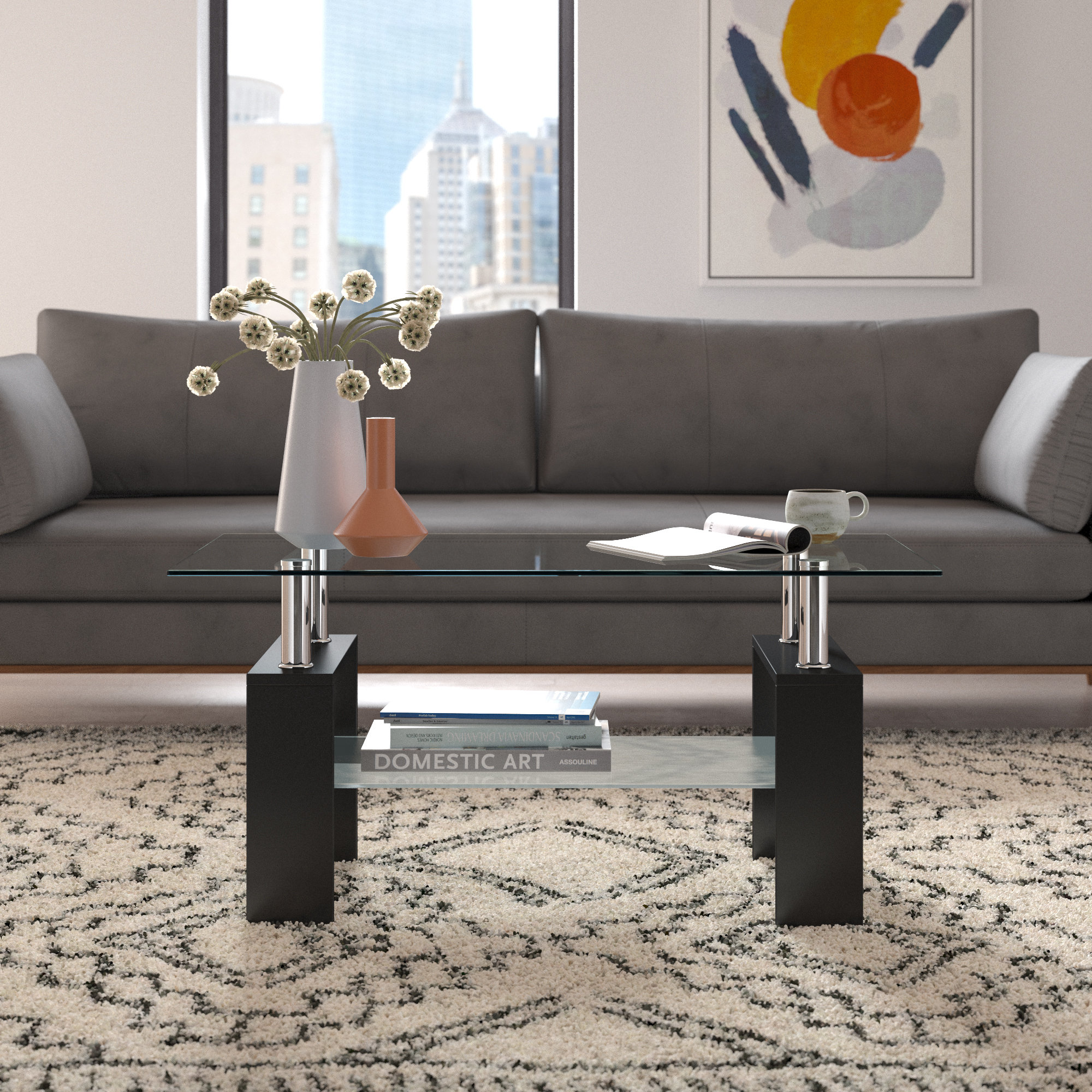 Wade Logan Arebella cocktail table,living room table,Rectangle Coffee