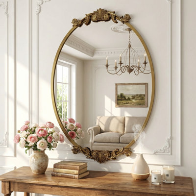 Miroir ovale en verre trempé Lunara