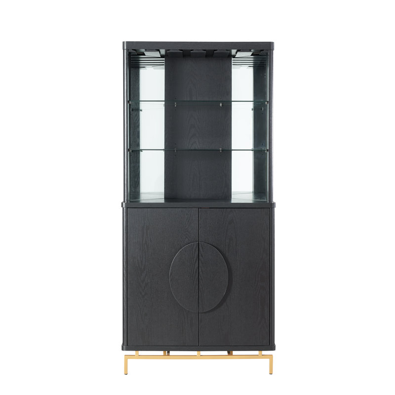 Armoire de bar d'angle, Noir