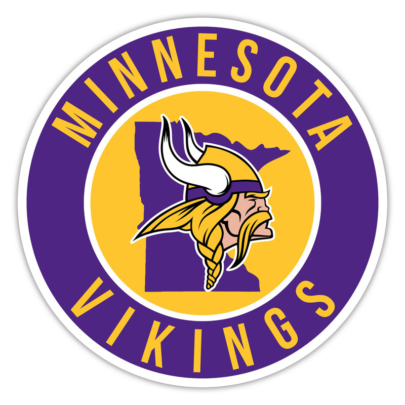 Minnesota Vikings Bright Line - 16" Circle With State