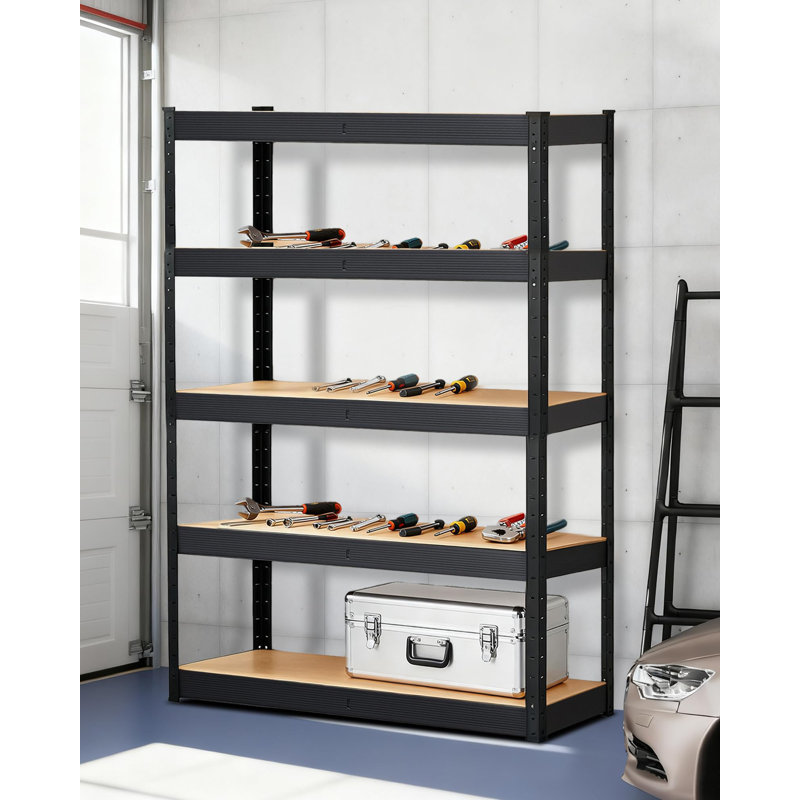 Tablettes de rangement utilitaires en métal, tablettes réglables à 5 niveaux, capacité de 2000 lb, tablettes robustes pour la maison et le commerce