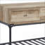 Chêne & amp; Table basse Sandy Gray pour le salon - KD Design avec rangement et amp; Style industriel