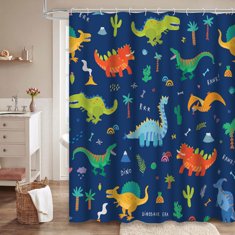 Rideau de douche mignon avec 12 crochets, L 72 po x l 72 po