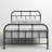 Annabelle Platform Bed Vintage Open Frame, Industrial Pipe Cast with Copper Handbrush Accent-1545292372
