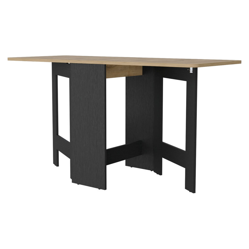 Black And Folding Desk For Kitchen - Space Efficient, Rectangular, , 22lbs Supported Rectangular Dining Table In Brown Versatile,