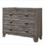 Mobilier de chambre 1 pièce à 6 tiroirs avec commode de rangement contemporaine en métal rustique gris rustique