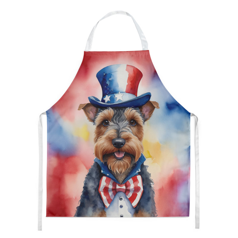 Patriotic American Apron, Brown Welsh Terrier