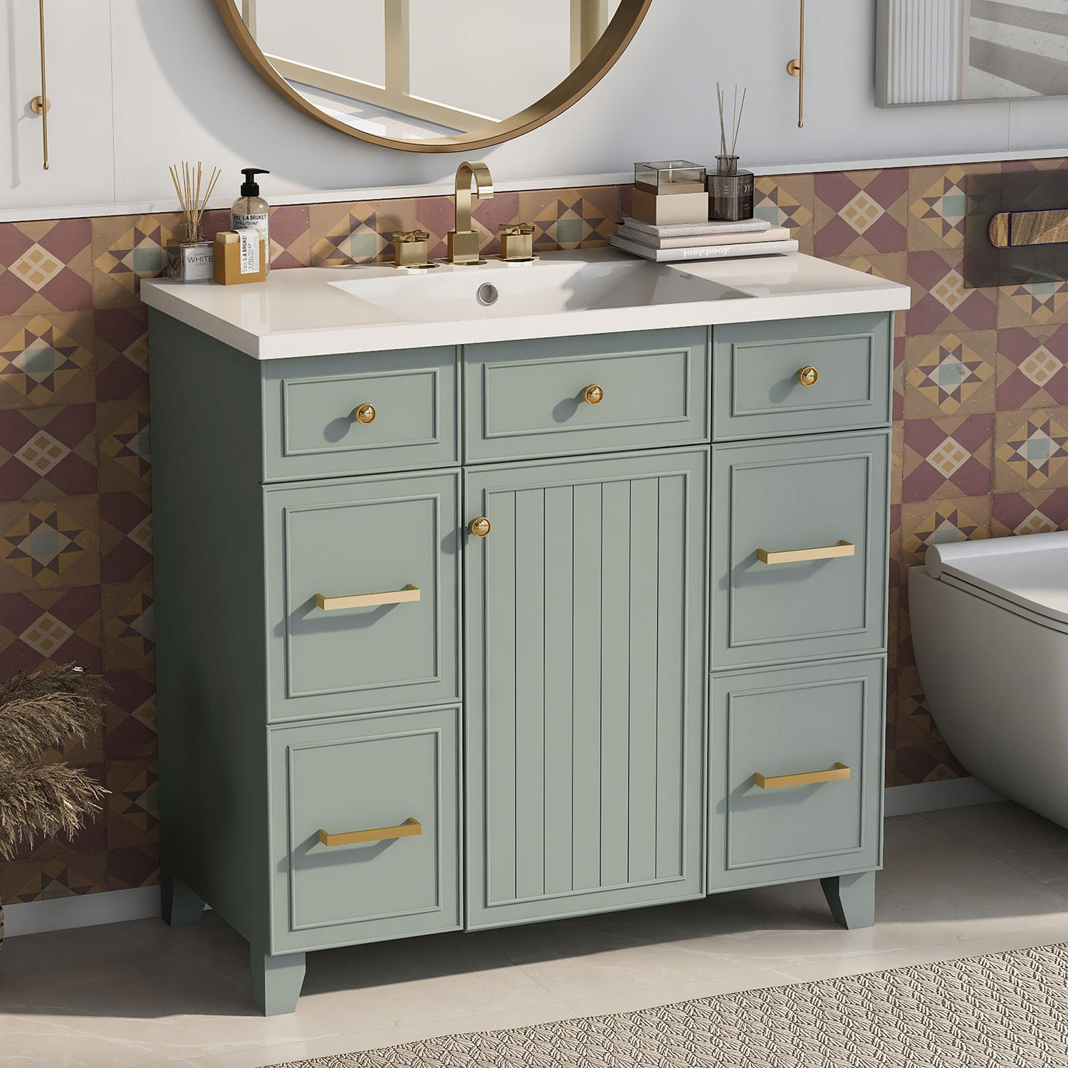 Winston Porter Lorynn 36'' Free Standing Single Bathroom Vanity with ...