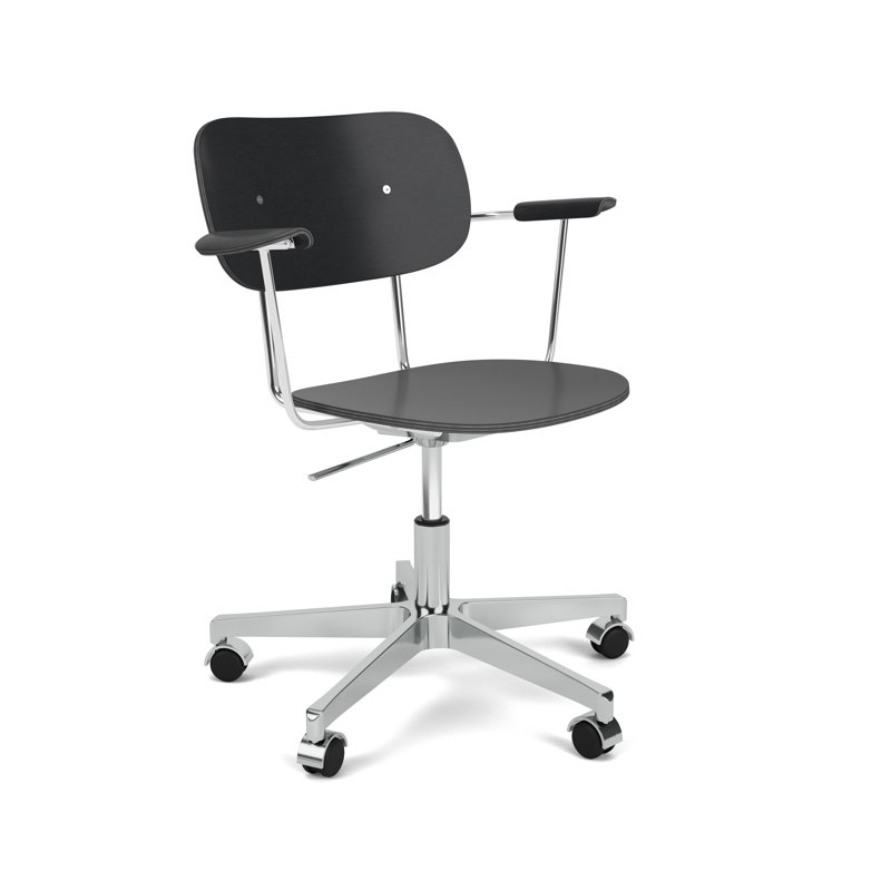 Co Swivel Task Chair, Black Oak/Silver