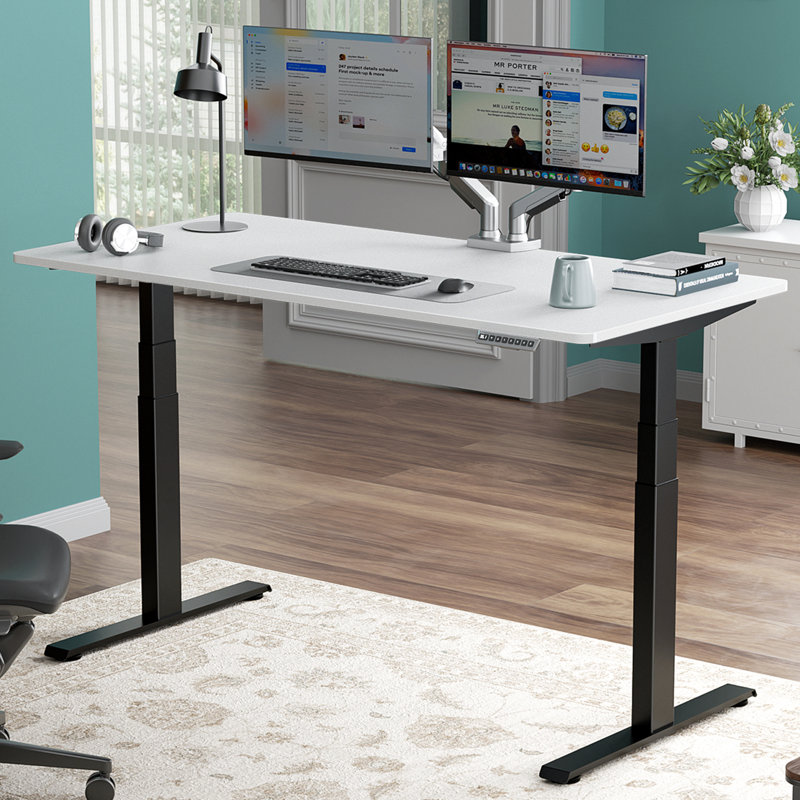 Premium Standing Desk Plus, White, Black