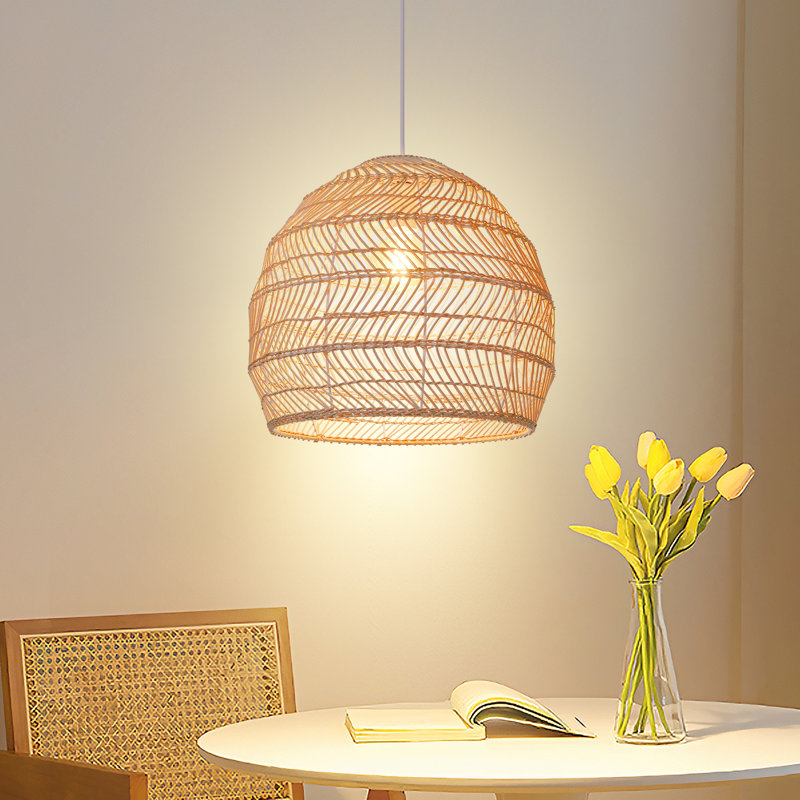 Nagle 1 - Light Natural Dome Pendant, 98.42" H x 19.69" W x 19.69" D