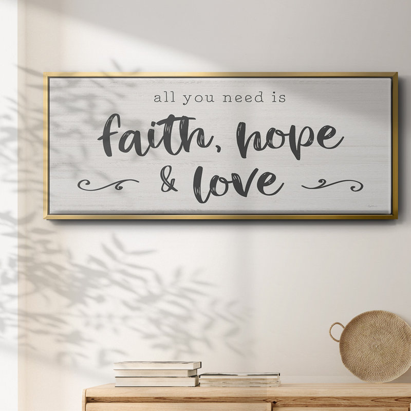 Faith Hope Love - toile encadrée, H 20 po x l 50 po
