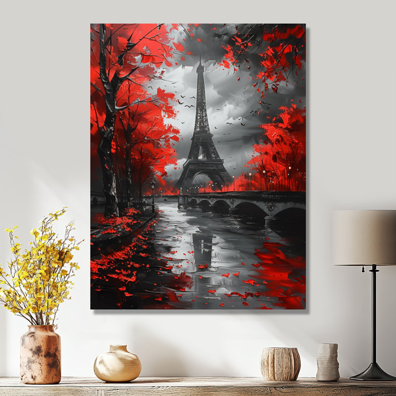 Décoration murale monochrome Tour Eiffel Paris IV - City Paris, Toile tendue, H 12 po x l 20 po