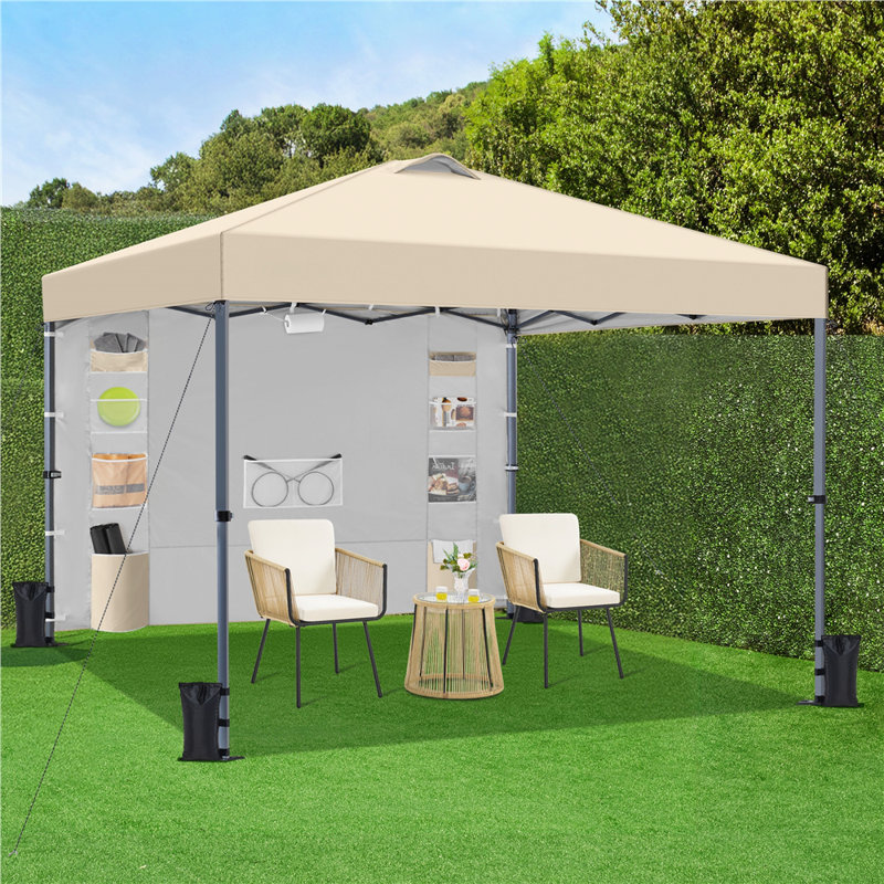 Metal Pop Up Canopy, 302cm W x 302cm D, Beige