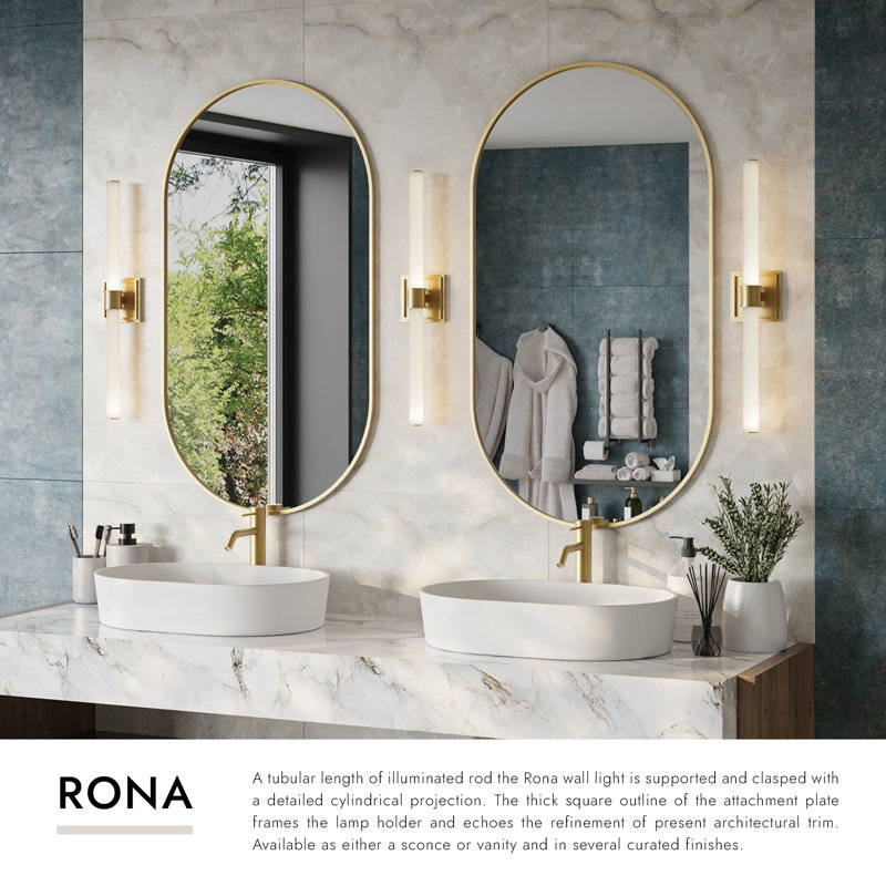 Rona 1 - Light LED Bath Sconce, Brushed Gold
