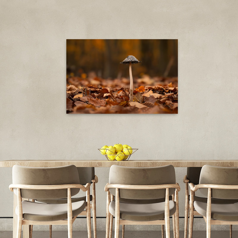 Forêt d'automne, champignons, bio, abstrait, paisible, affiche murale, 24" H x 36" W