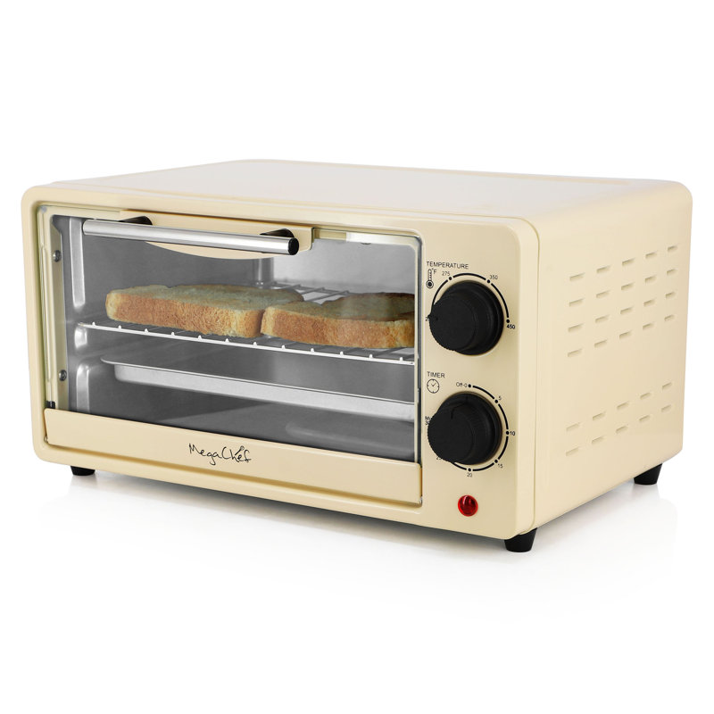 MegaChef 9 Liter Electric Counter Top Toaster Oven in Candy, Cream