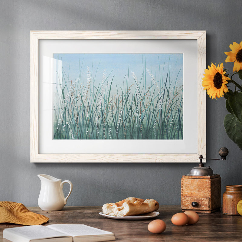 Tall Grass II, reproduction d'art encadrée, H 22 po x l 32 po x P 1,5 po, Blanc