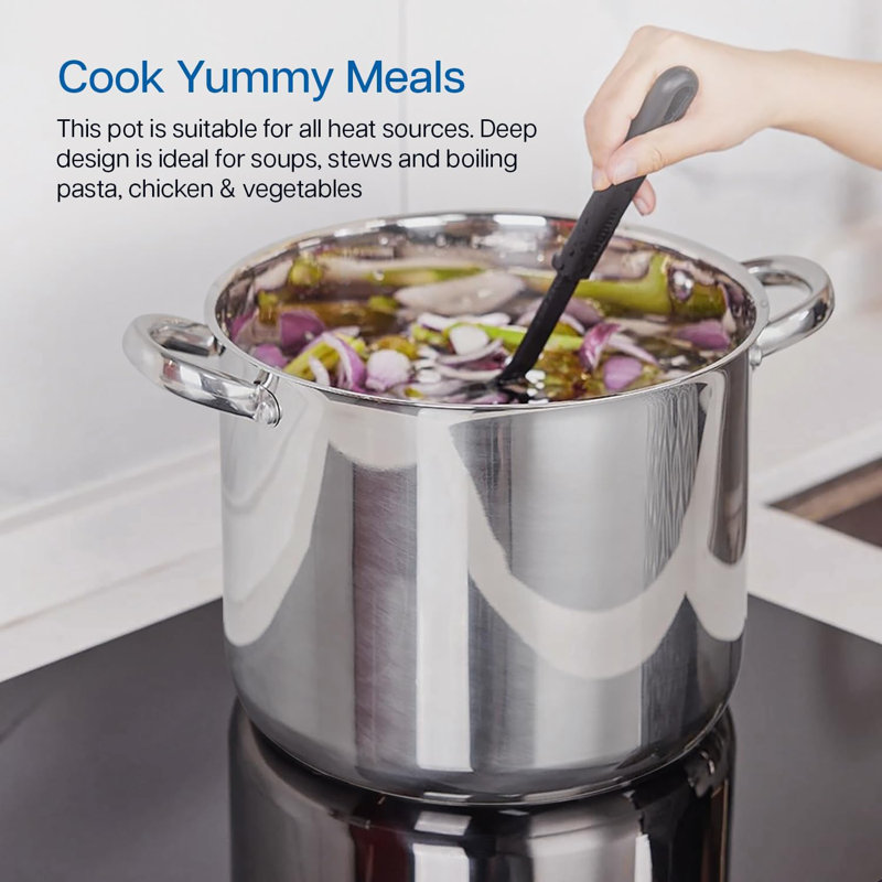 Besto Stainless Steel Stock Pot, 26 cm H x 26 cm W x 26 cm Diameter
