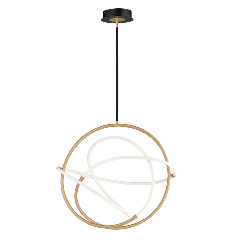1 - Light Black/Gold LED Sphere Pendant
