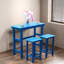 Ensembles de table de salle à manger durables en PEHD, style extérieur moderne bleu lac